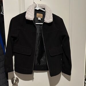 Goodfellow & Co Black Bomber Jacket with Sherpa Collar